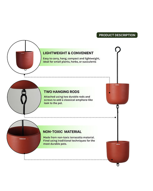 Terracotta Flower Pot for Living Room | Flower Pots for Garden, Dining Table & Home Decor