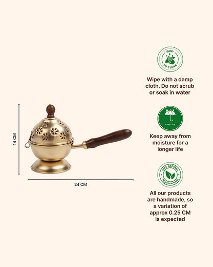 Premium Metal Dhoop Burner for Pooja Room and Home Temple