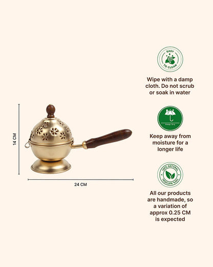 Premium Metal Dhoop Burner for Pooja Room and Home Temple