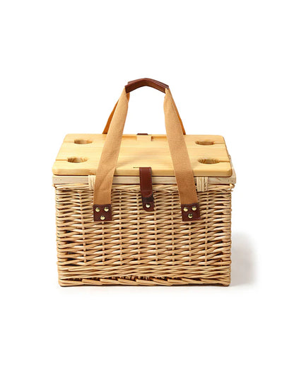 Vintage-Inspired Wicker Picnic Basket for Picnic, Travel & Outdoor Fun