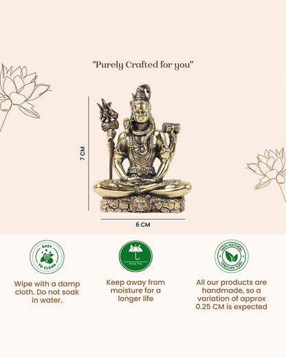 Pure Brass Lord Shiva Idol for Home Temple and Pooja Room