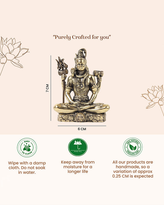 Pure Brass Lord Shiva Idol for Home Temple and Pooja Room