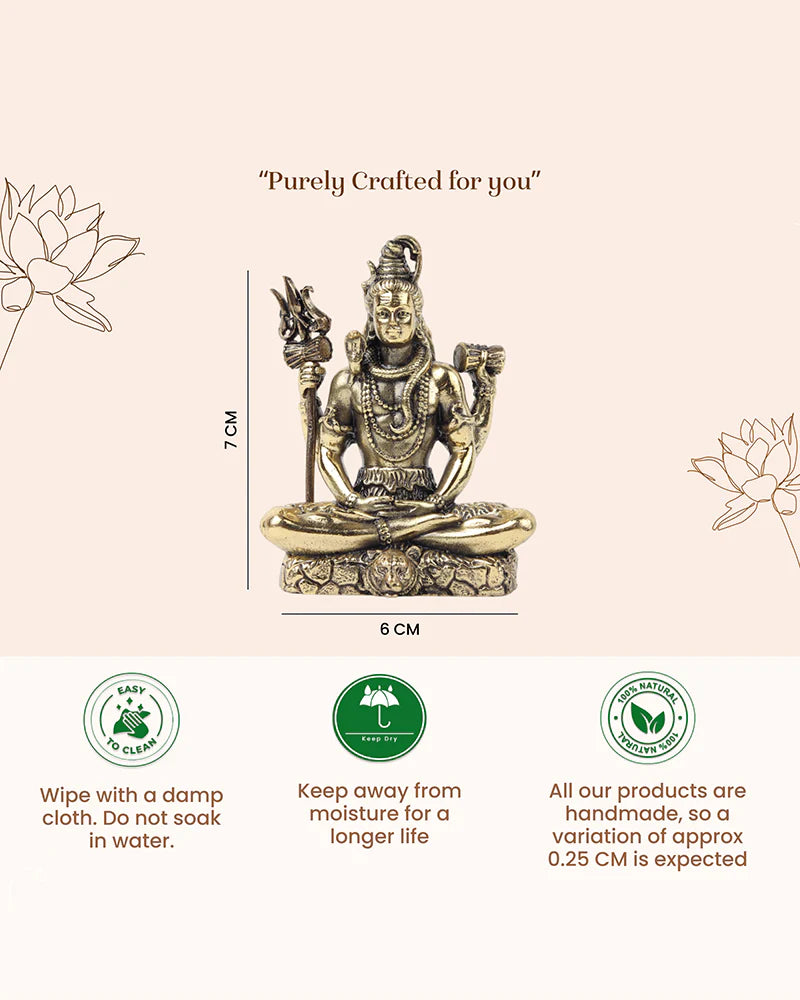 Pure Brass Lord Shiva Idol for Home Temple and Pooja Room