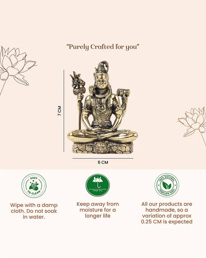 Pure Brass Lord Shiva Idol for Home Temple and Pooja Room