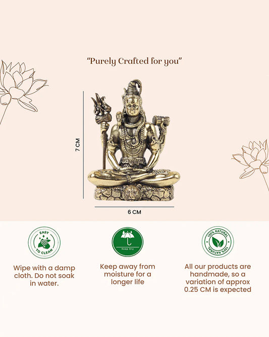 Pure Brass Lord Shiva Idol for Home Temple and Pooja Room