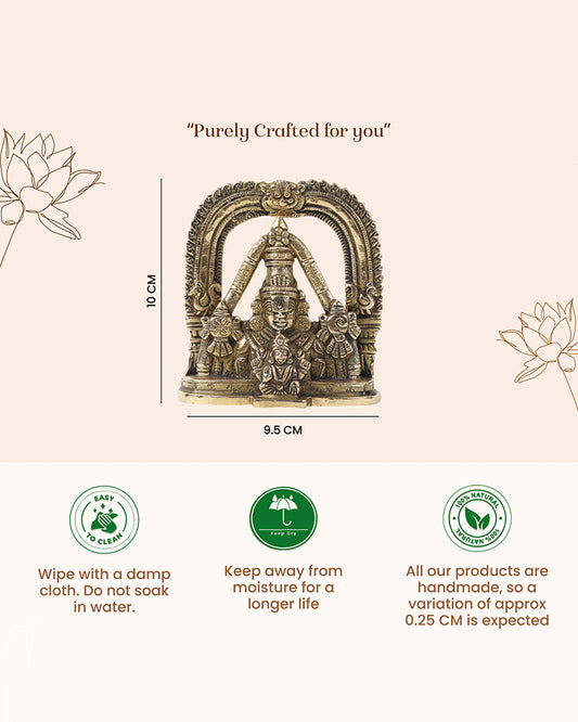 Tirupati Balaji with Lakshmi Brass Idol Spiritual Showpiece for Home