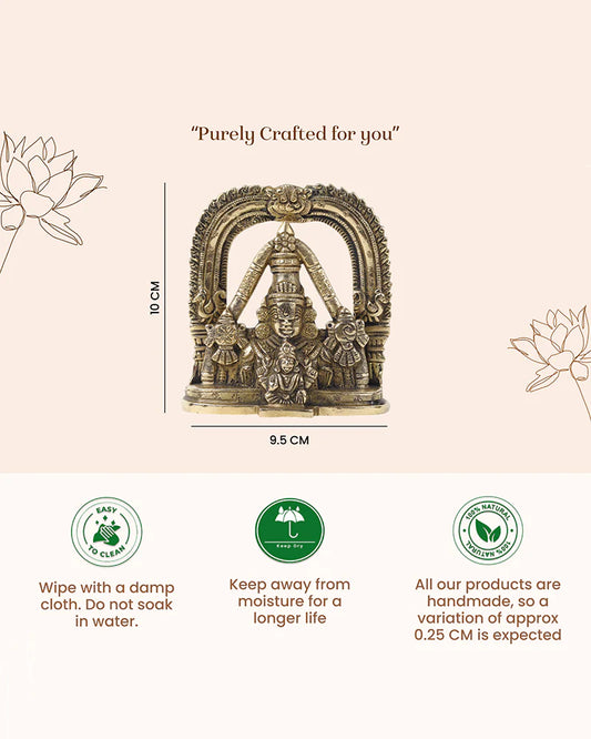 Tirupati Balaji with Lakshmi Brass Idol Spiritual Showpiece for Home