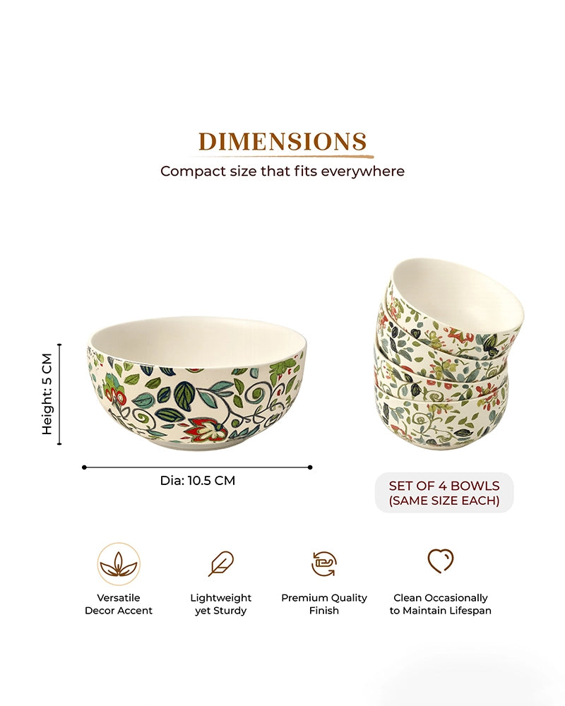 Ceramic Serving Bowl Set for Snacks & Food Serving, Set of 4