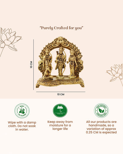 Traditional Brass Ram Darbar Idol for Spiritual Decor and Home Temple