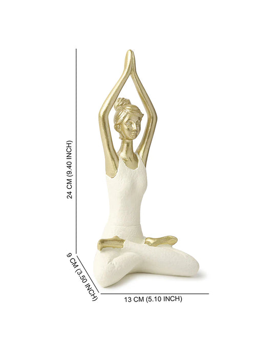 Polypropylene Yoga Women Figurine for Living Room Display and Gift
