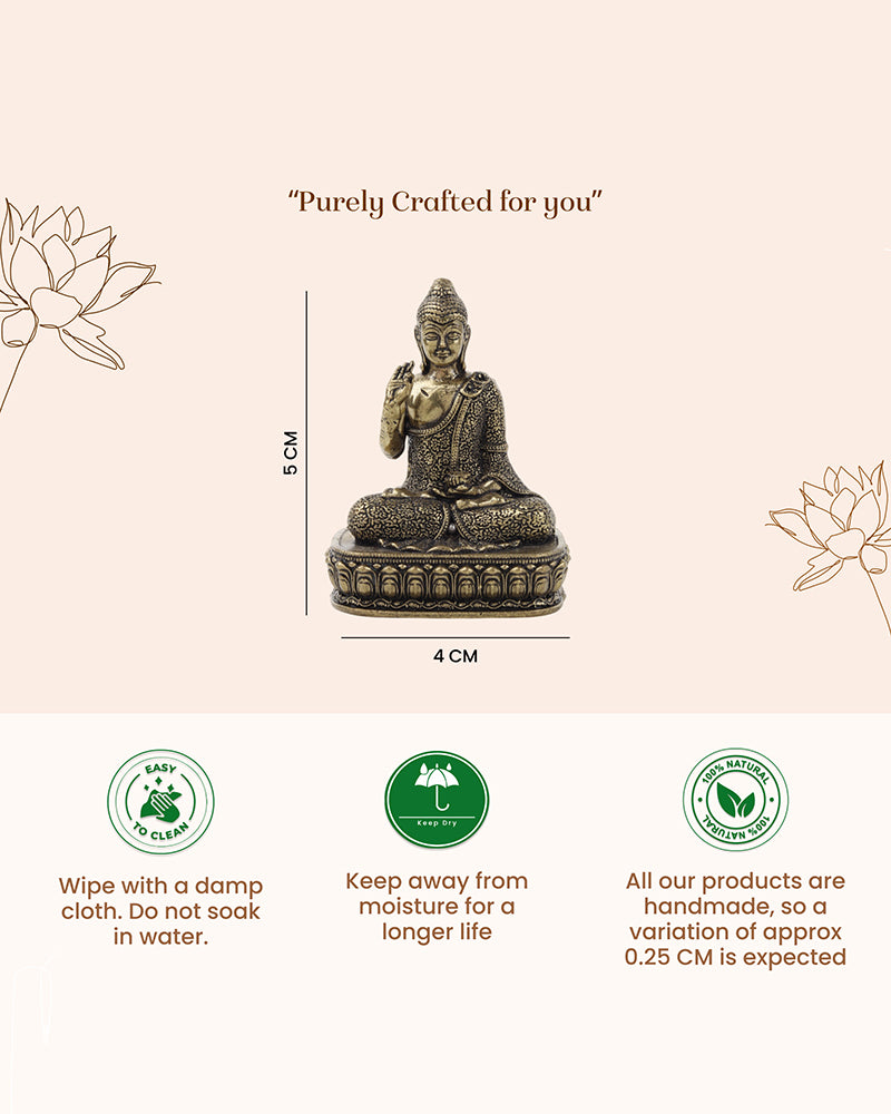 Pure Brass Buddha Figurine for Meditation, Worship, and Gifting