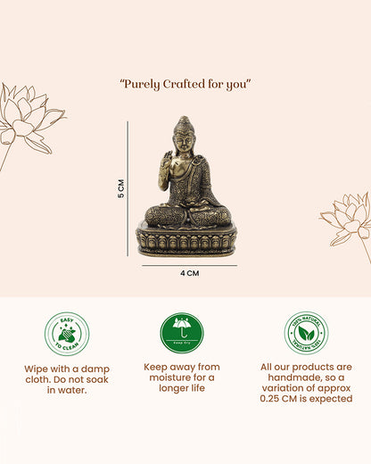 Pure Brass Buddha Figurine for Meditation, Worship, and Gifting