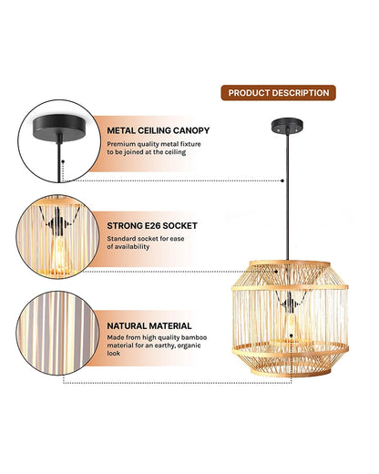 Decorative Bamboo Ceiling Lamp for Home Decor and Hall
