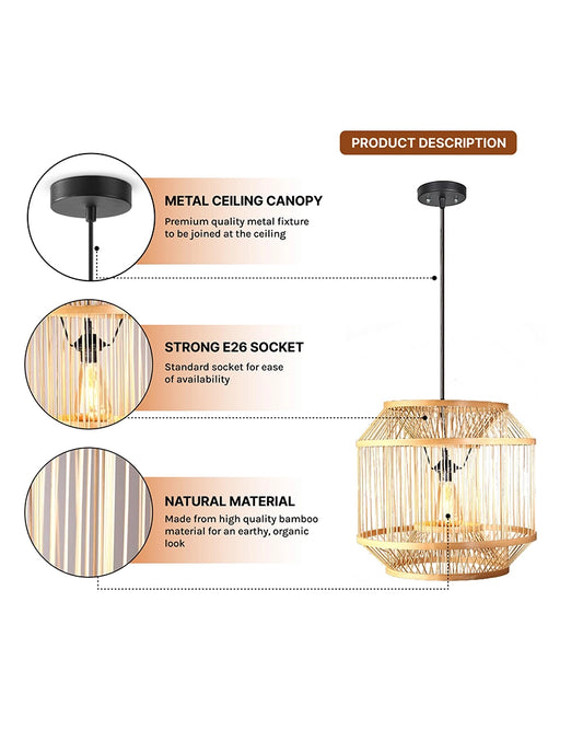 Decorative Bamboo Ceiling Lamp for Home Decor and Hall