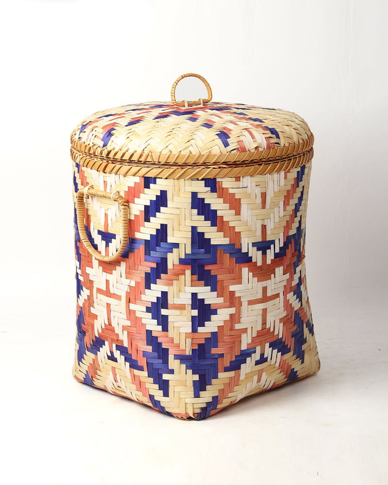 Bamboo Multi Storage Basket | Wicker Laundry Basket With Lid