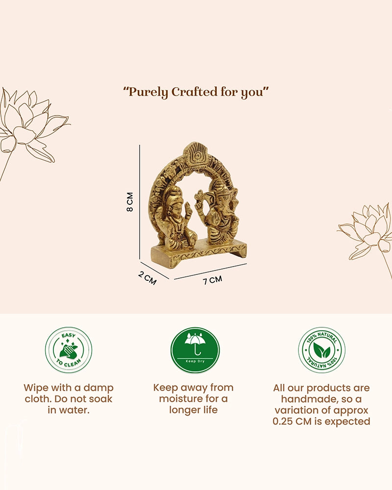 Brass Laxmi Ganesh Idol for Diwali Pooja, Home Decoration & Festive Gifting