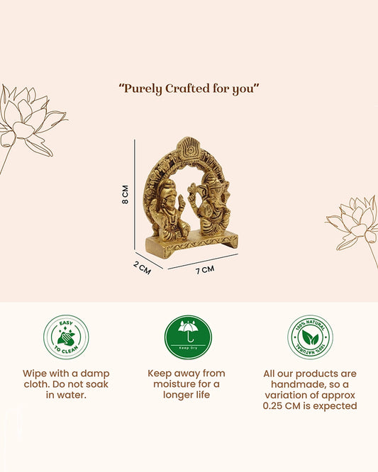 Brass Laxmi Ganesh Idol for Diwali Pooja, Home Decoration & Festive Gifting