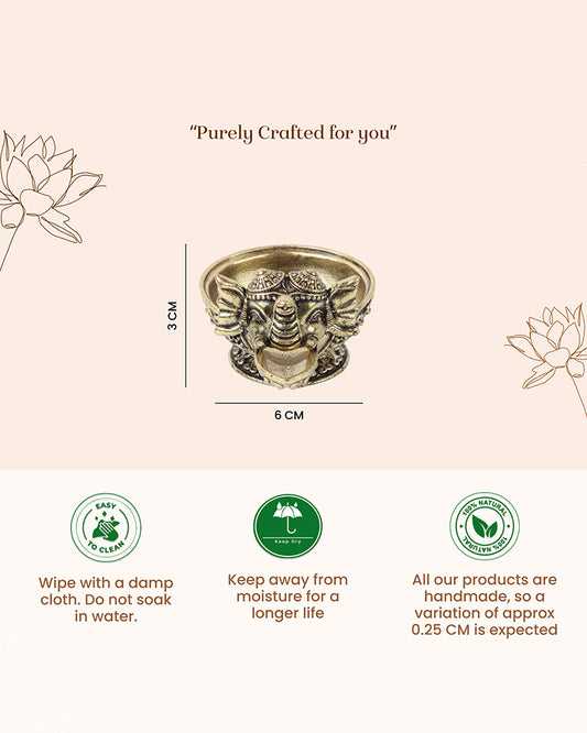 Handcrafted Ganesha Brass Oil Lamp for Aarti and Festive Worship