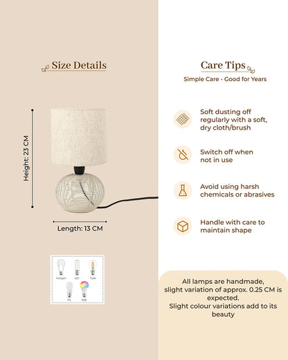Artisan Linen Shade Table Lamp with Sleek Metal Base Warm Glow