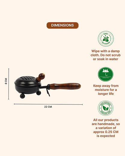 Decorative Metal Dhoop Dani Burner for Home Temple Aarti and Aromatherapy