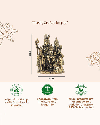 Traditional Lord Shiva Parivar Brass Showpiece for Pooja Needs and Gifting