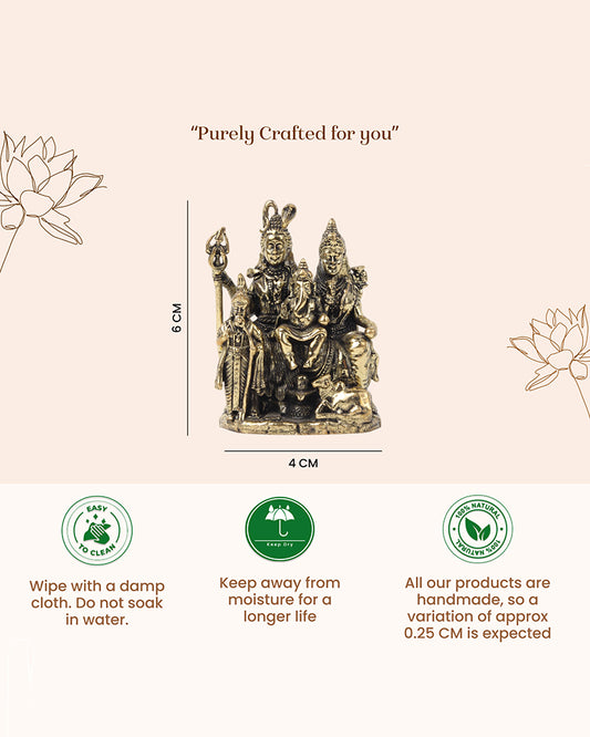 Traditional Lord Shiva Parivar Brass Showpiece for Pooja Needs and Gifting