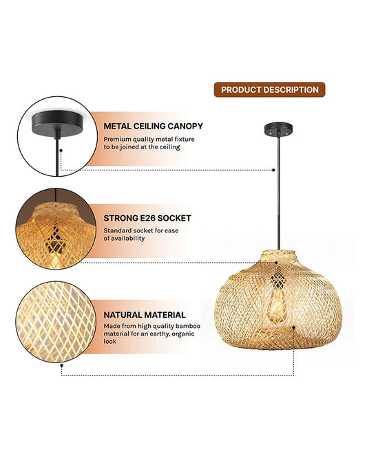 Elegant Bamboo Ceiling Lamp for Home and Balcony