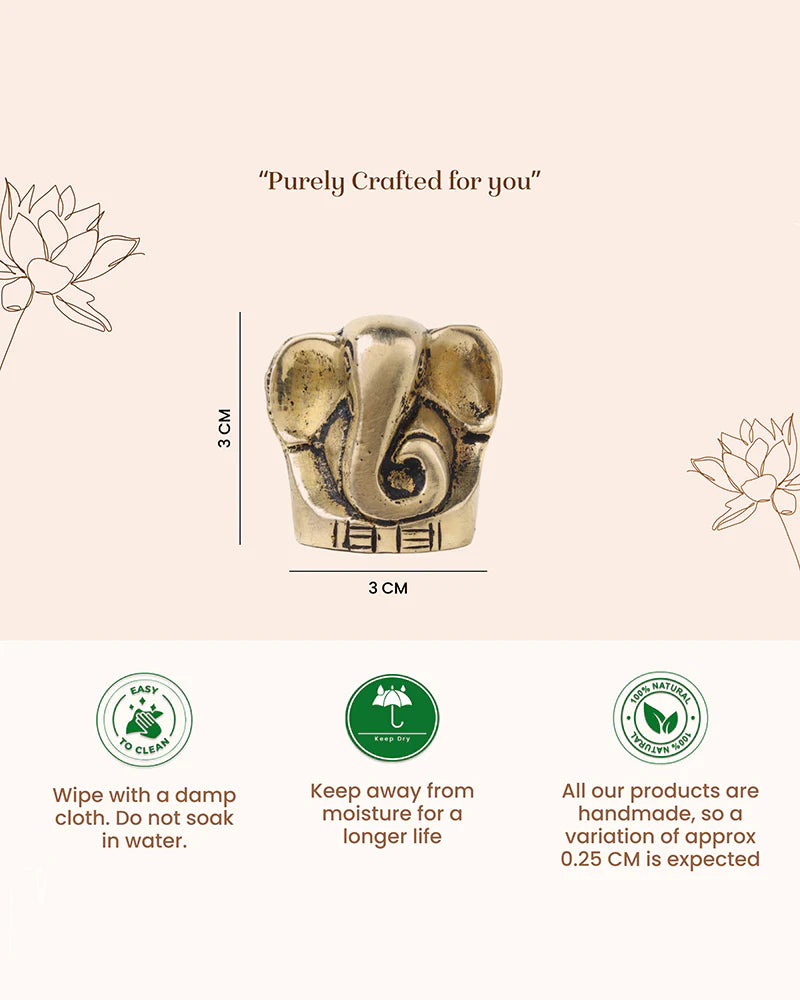 Pure Brass Ganesha Idol for Home Temple and Spiritual Decor