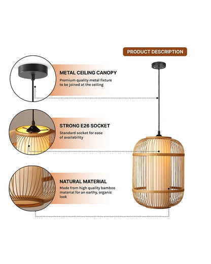 Decorative Bamboo Ceiling Light for Dining Room and Lounge
