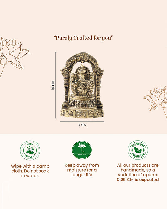 Pure Brass Ganesh Ji Idol for Home, Office, and Sacred Spaces