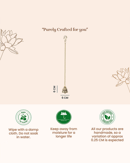 Decorative Brass Hanging Bell Ghanti for Mandir and Pooja Room