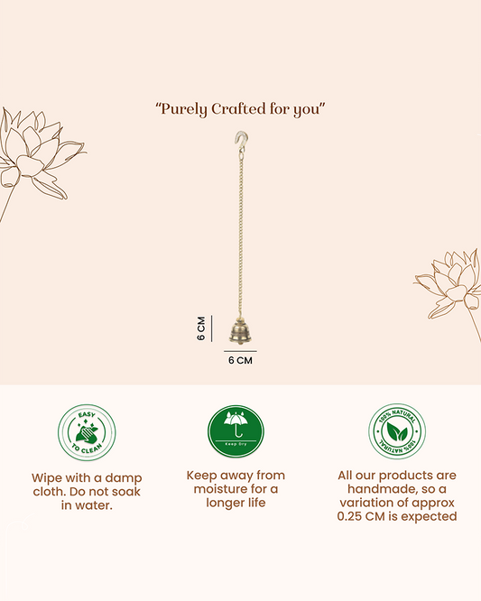 Decorative Brass Hanging Bell Ghanti for Mandir and Pooja Room