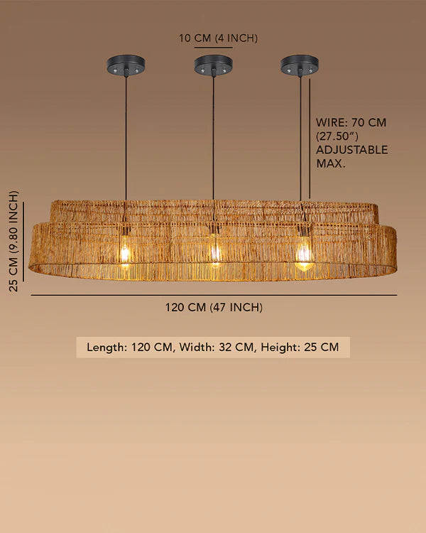 Artistic Seagrass Pendant Lamp for Study Room and Living Room