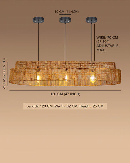 Artistic Seagrass Pendant Lamp for Study Room and Living Room