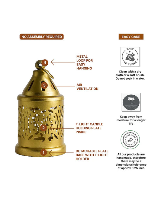 Set of 2 Decorative Candle Holders for Tealights, Perfect for Home and Diwali Decoration