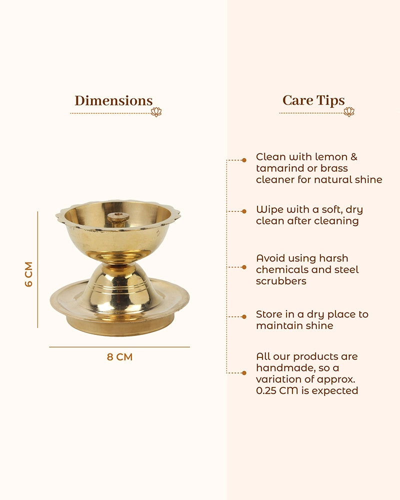 100% Pure Brass Chirag Diya for Daily Pooja and Festive Decor