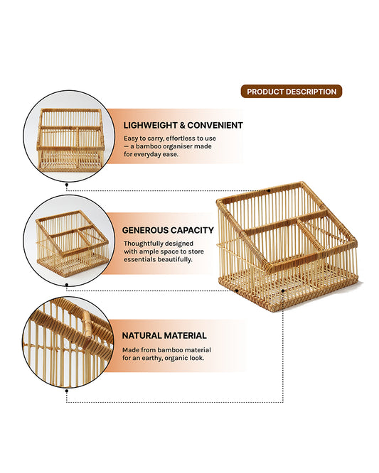 Wardrobe Organizer For Storage | File Storage Organizer | Wicker Bathroom Organiser