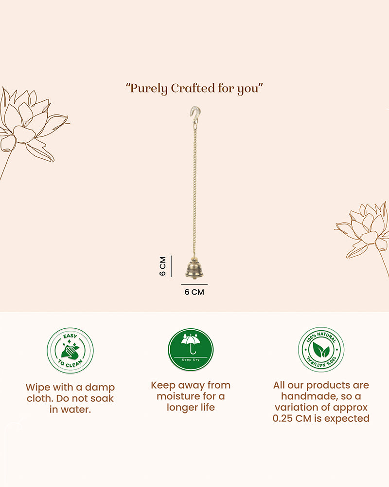 Decorative Brass Hanging Bell Ghanti for Mandir and Pooja Room