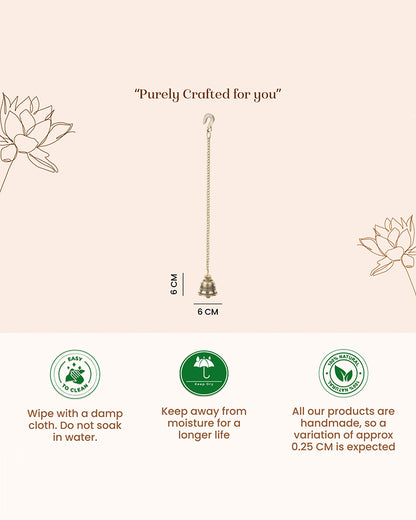 Decorative Brass Hanging Bell Ghanti for Mandir and Pooja Room