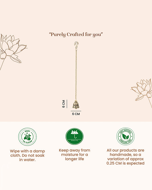 Decorative Brass Hanging Bell Ghanti for Mandir and Pooja Room