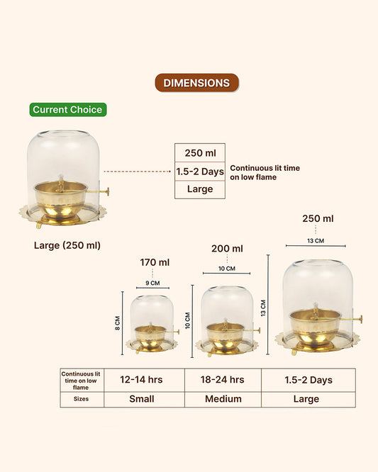 Traditional Akhand Diya for Pooja Room and Mandir Use