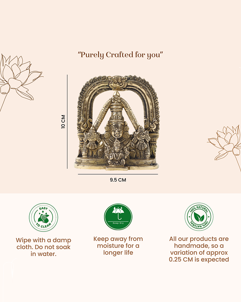 Tirupati Balaji with Lakshmi Brass Idol Spiritual Showpiece for Home