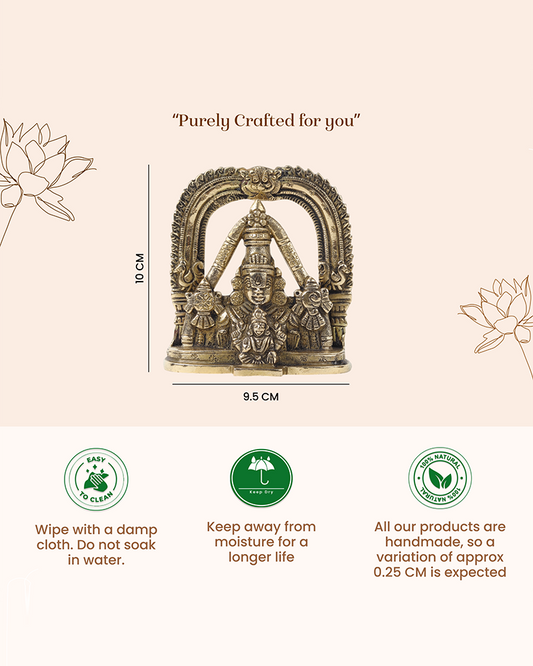 Tirupati Balaji with Lakshmi Brass Idol Spiritual Showpiece for Home