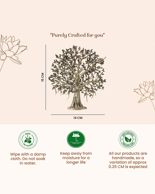 Pure Brass Tree of Life Kalpavriksha Idol for Pooja and Home Decoration