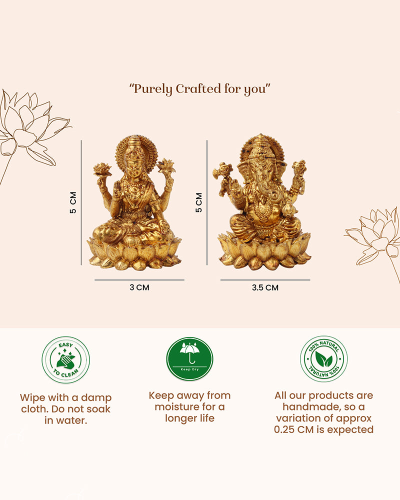 Pure Brass Laxmi Ganesh Idol Set Religious God Idol for Home Decor