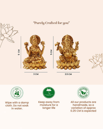 Pure Brass Laxmi Ganesh Idol Set Religious God Idol for Home Decor