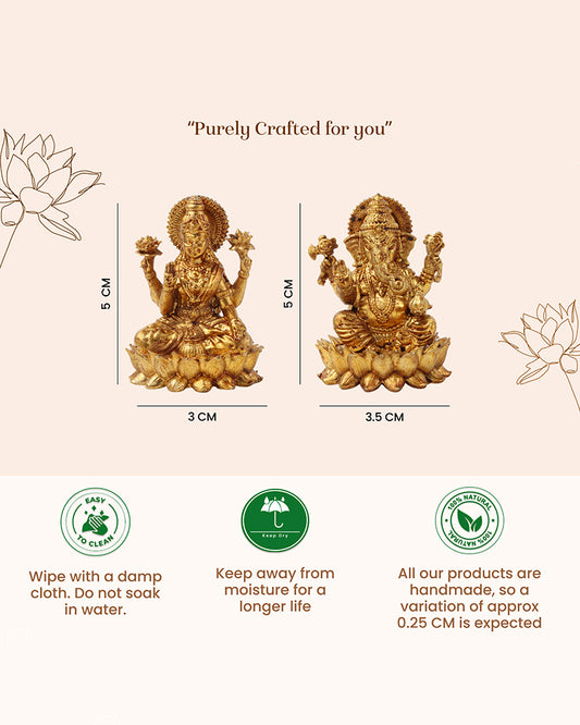 Pure Brass Laxmi Ganesh Idol Set Religious God Idol for Home Decor