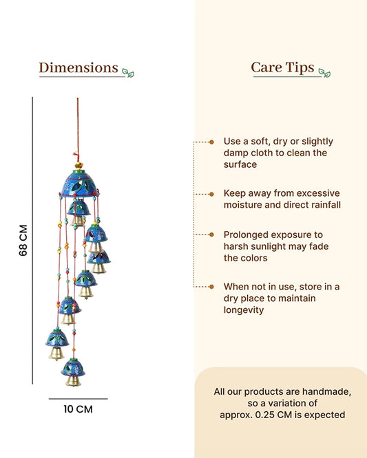 Ethnic Rajasthani Wind Chime with Hand Painted Bells for Home Décor