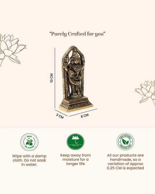 Brass Balaji Idol with Antique Finish for Pooja Room and Home Decor