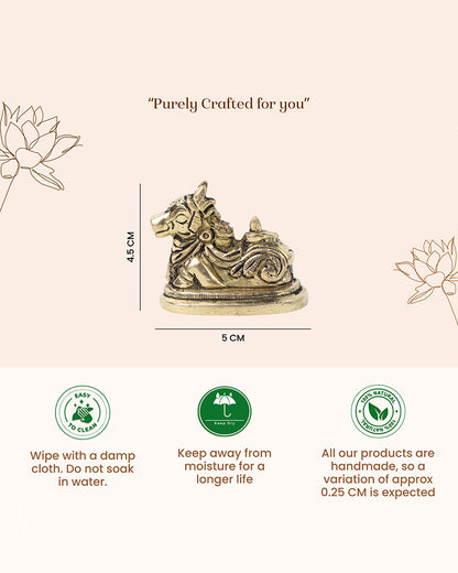 Handcrafted Nandi Brass Statue for Devotion and Pooja Room